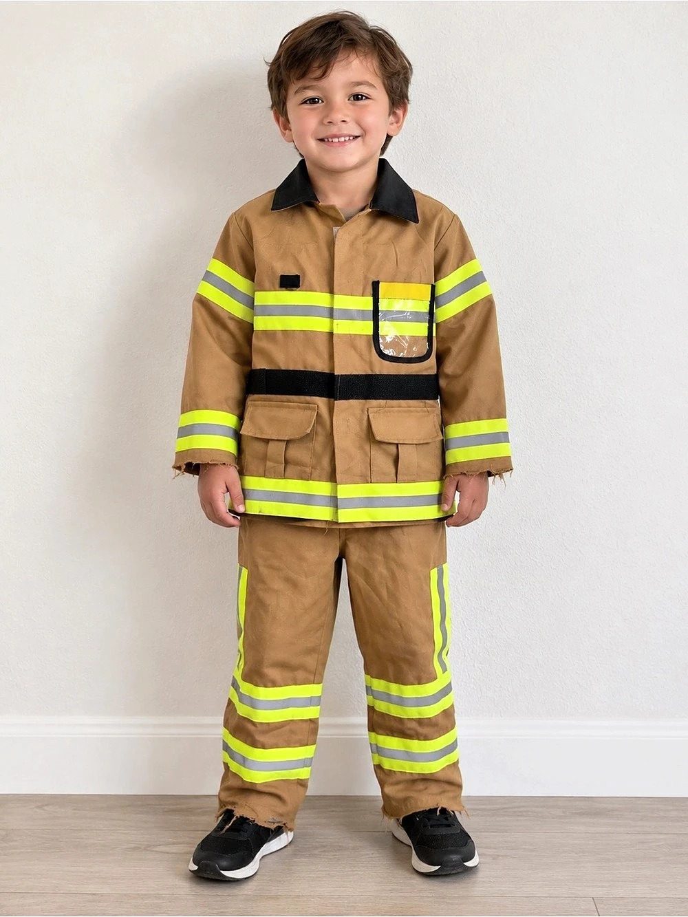 Yolsun Kids Firefighter Costume Set Jacket Pants Belt Size 4–5Y18